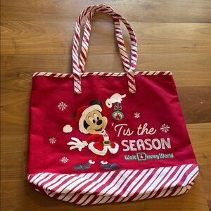 Disney Santa Mickey Mouse Holiday Tis the Season Tote Bag